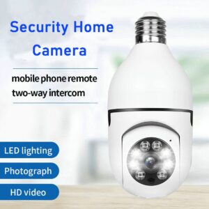1080P Light Bulb Security Camera, 360° Panoramic 2.4Ghz & 5Ghz Wireless WiFi Camera,with Infrared Night Vision & Motion Detection & 2-Way Audio Home Camera for Baby/Elder/Pet