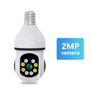 SXBCyan Wireless WiFi Light Bulb Camera,Security Camera for Home Surveillance,Spotlight E27 360 Degree Panoramic Wireless Security IP Camera (Size : 2mp Camera)