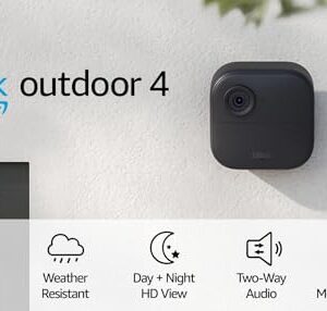 Blink Outdoor 4 (4th Gen) – Wire-free smart security camera, two-year battery life, two-way audio, HD live view, enhanced motion detection, Works with Alexa – 6 camera system