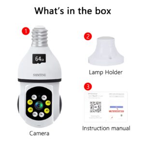 8mp/4k Light Bulb Security Cameras 2.4GHz&5GHz Outdoor Wireless WiFi Light Socket Screw in Security Cameras for Home Security Safe Cam Lightbulb Cameras Night Vision up 128g sd card