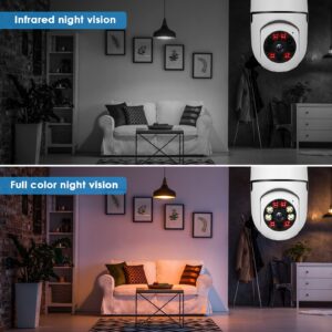 UPULTRA LIght Bulb Security Camera 1080P Wireless WIFI outdoor Home IP Camera E27 360 Degree Panoramic,Motion Detection and Alarm,Two-Way Audio,Night Vision