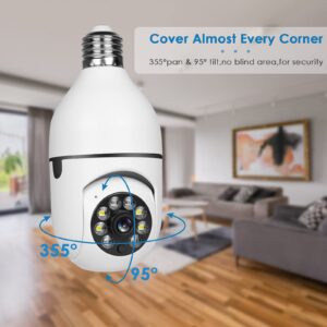 UPULTRA LIght Bulb Security Camera 1080P Wireless WIFI outdoor Home IP Camera E27 360 Degree Panoramic,Motion Detection and Alarm,Two-Way Audio,Night Vision