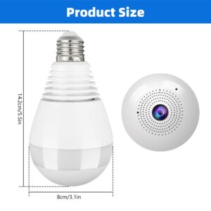 SOAMOEU 360°Security WiFi Camera Bulb HD 1080P Home Security Light Camera, Full Color Night Vision Wireless Bulb Camera