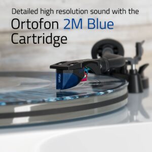 Fluance RT85 Reference High Fidelity Vinyl Turntable Record Player with Ortofon 2M Blue Cartridge, Acrylic Platter, Speed Control Motor High Mass MDF Wood Plinth Vibration Isolation Feet - Piano White