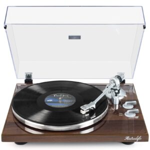 turntables belt-drive record player with wireless output connectivity, vinyl player support 33&45 rpm speed phono line usb digital to pc recording with advanced magnetic cartridge&counterweight