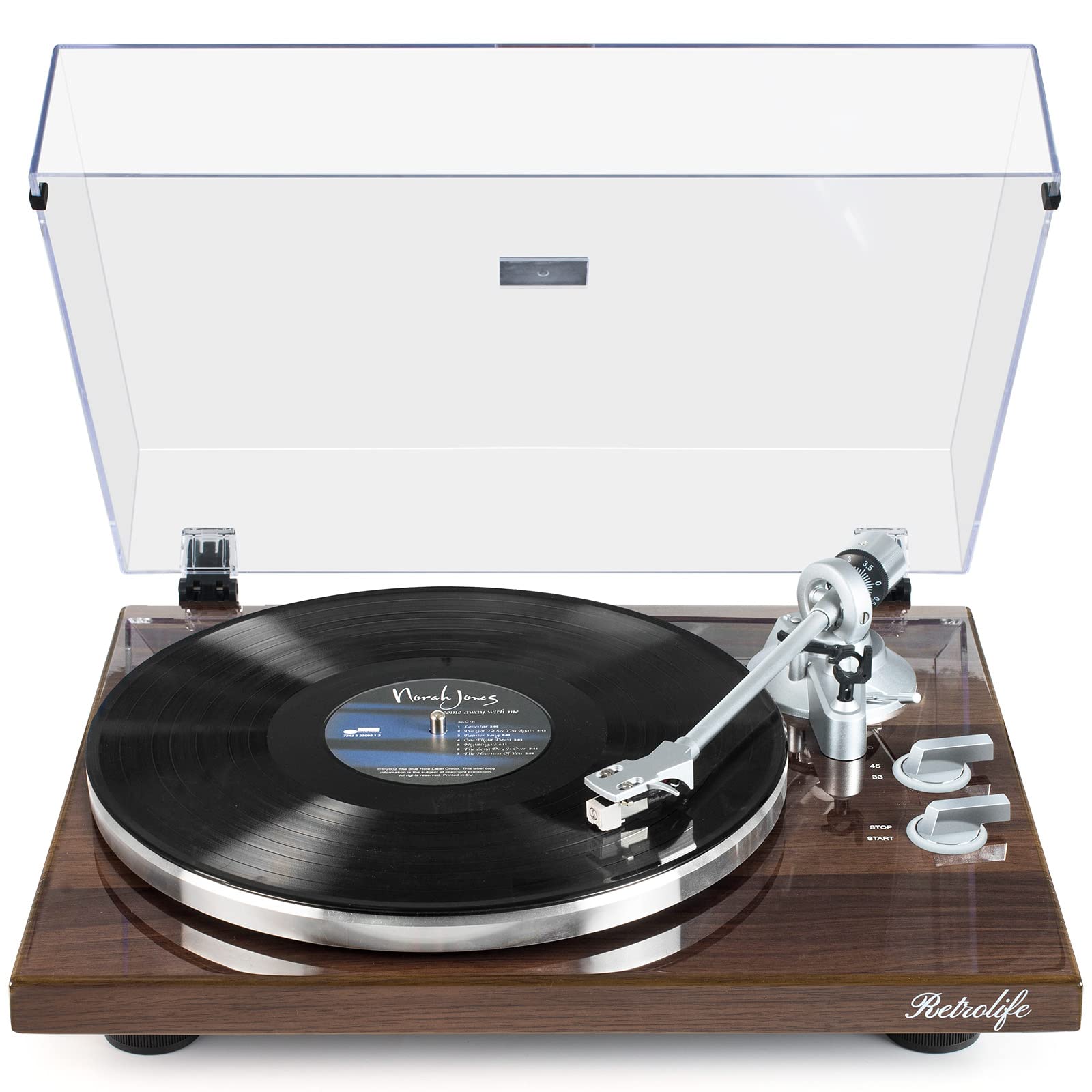 Turntables Belt-Drive Record Player with Wireless Output Connectivity, Vinyl Player Support 33&45 RPM Speed Phono Line USB Digital to PC Recording with Advanced Magnetic Cartridge&Counterweight