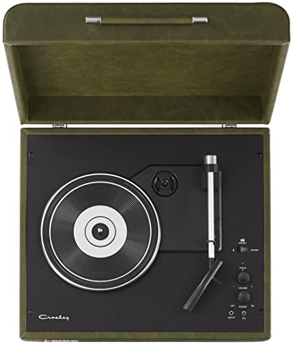 Crosley CR6255A-FG Mercury Vintage 3-Speed Bluetooth in/Out Turntable with Built-in Speakers, Forest Green