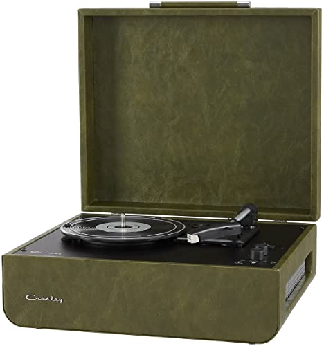 Crosley CR6255A-FG Mercury Vintage 3-Speed Bluetooth in/Out Turntable with Built-in Speakers, Forest Green