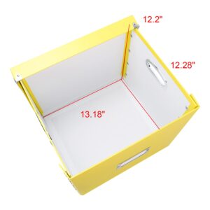 Snap-N-Store Vinyl Record Storage Box - 12" - 1 Pack- Crate Holds up to 75 Vinyl Albums - Yellow