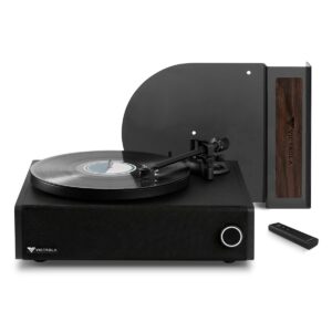 victrola premiere v1 sound bar turntable - premium vinyl record player with built-in speakers (10w x2), bluetooth and rca preamp output, supports 33-1/3 and 45 rpm vinyl record