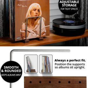 Optage Audio 35 LP Vinyl Record Storage Holder, Solid Walnut Wood Record Holder for Albums, Now Playing Record Props for Record Storage, Vinyl Record Holder Rack, Vinyl Storage & Vinyl Stand