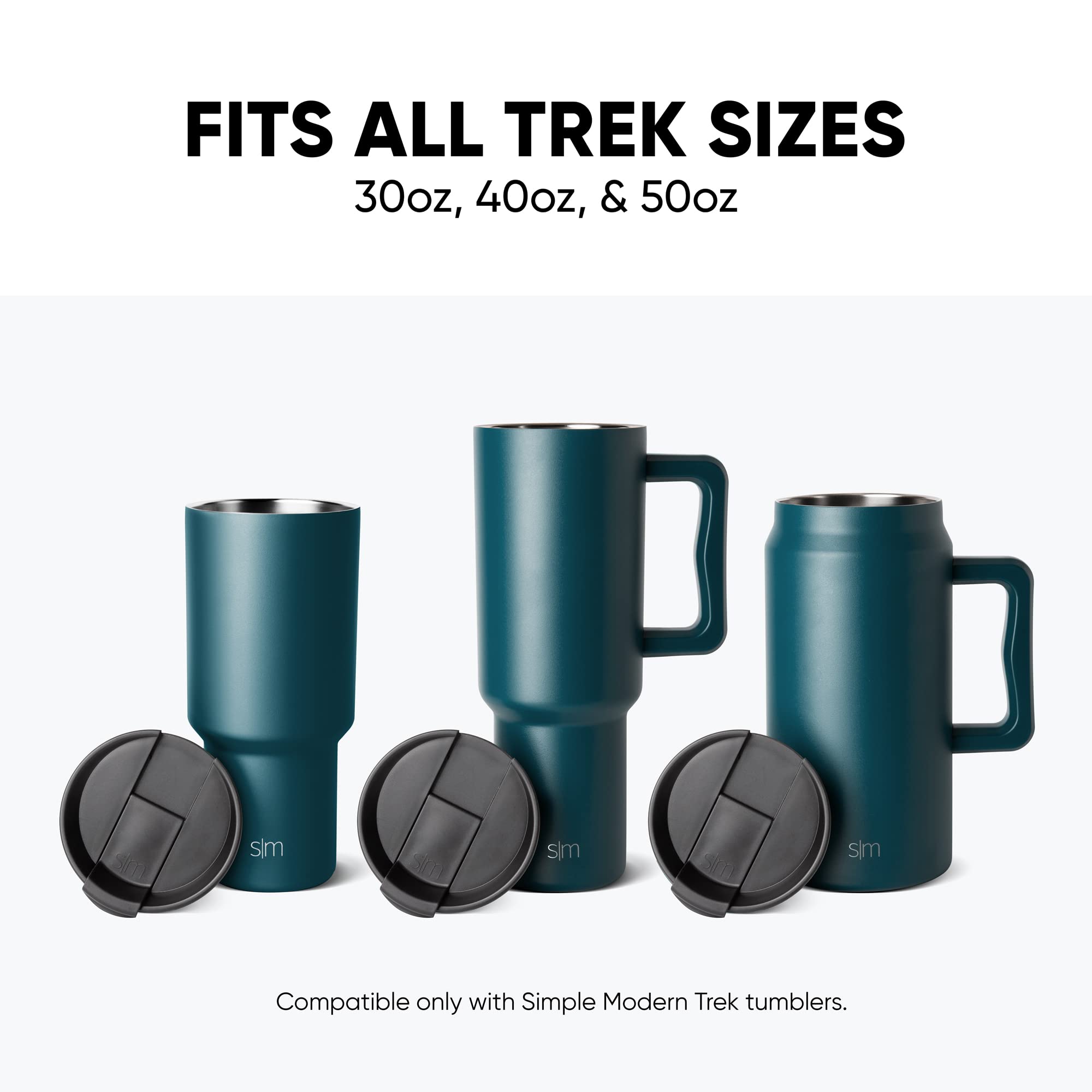 Simple Modern Tumbler Flip Lid | Reusable Replacement ONLY Fits Simple Modern | Stainless Steel Trek Travel Coffee Mug Water Bottle | Trek Collection | Blush