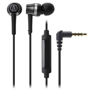 Audio-Technica ATH-CKR30iSBK SonicFuel In-Ear Headphones with In-Line Mic & Control, Black