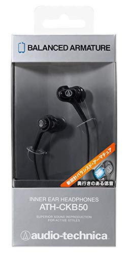 Audio-Technica Balanced Armature type Inner Ear Monitor Headphones Black ATH-CKB50 BK