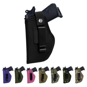 Universal Gun Holsters for Men Women, IWB/OWB 9mm Holsters for Pistols Right Left, 380 Gun Holster, Concealed Carry Holster Fits S&W M&P Shield Glock 17 19 26 27 42 43 Revolver, Similar Handguns