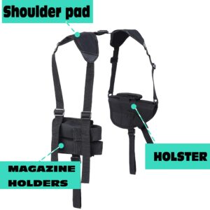 OUXWOM Gun Holster-Fits Compact to Large Handguns Concealed Carry Shoulder Holster with Magazine Pouch for Right and Left Hand Gun Accessories Holsters