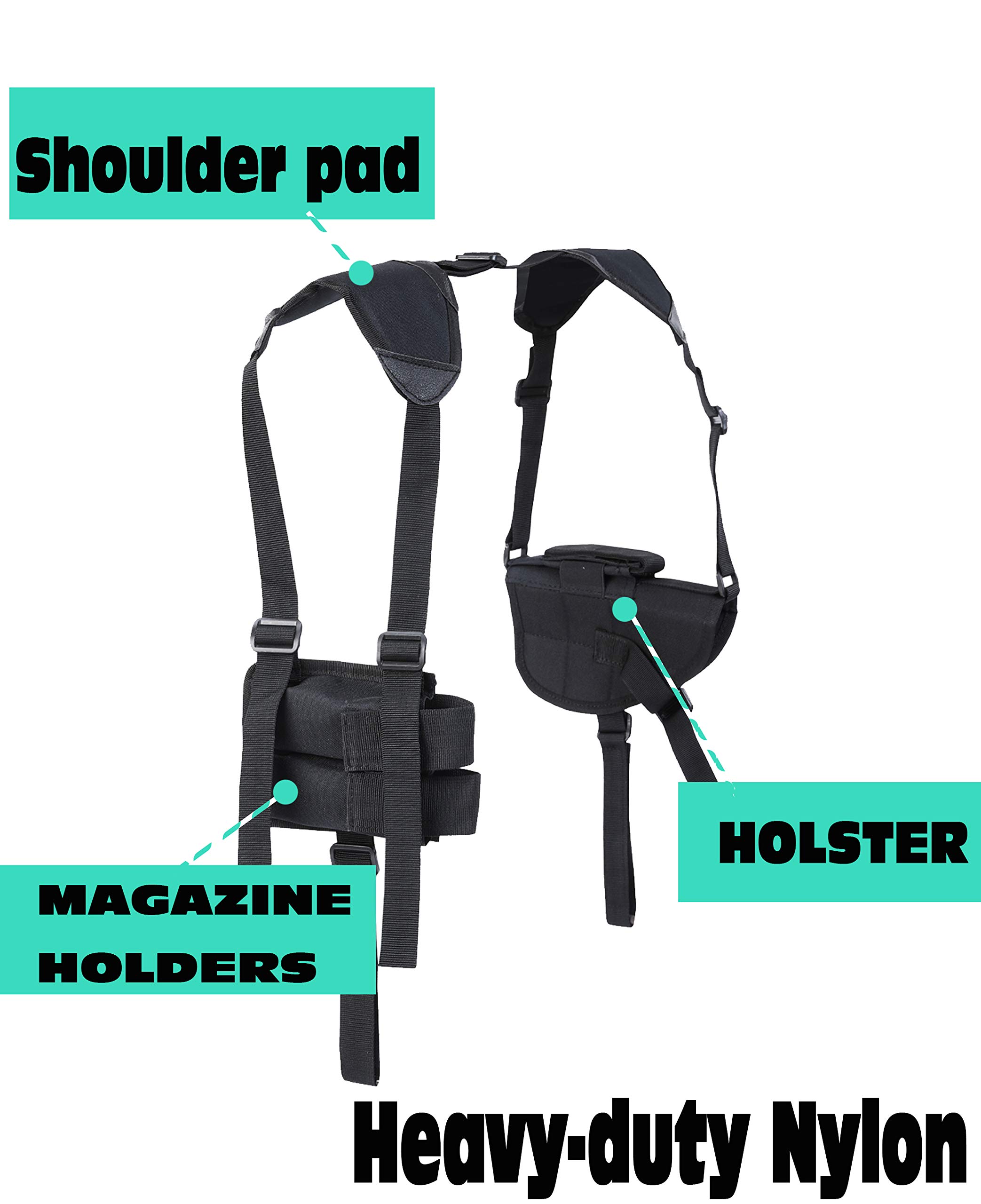 OUXWOM Gun Holster-Fits Compact to Large Handguns Concealed Carry Shoulder Holster with Magazine Pouch for Right and Left Hand Gun Accessories Holsters