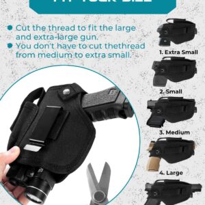 LandFoxtac Gun Holster with Laser/Light, IWB/OWB Concealed Carry Pistols Holster with Mag Pouch Fits Most 9mm 380 45ACP, Gun Holsters for Men and Women Left/Right Hand, for Glock, S&W, Sig, and More