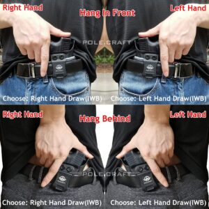 POLE.CRAFT IWB Kydex Holster Fits: Glock 19 19X 25 44 45 (Gen 1 2 3 4 5) & Glock 23 32 (Gen 3 4) Case⎜Inside Waistband Carry⎜G19 G19x G23 G25 G32 G44 G45 Holster⎜Right Hand Draw