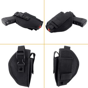 Depring Tactical Belt Holster with Mag Pouch Universal Outside The Waistband Holster Black