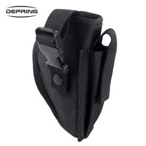 Depring Tactical Belt Holster with Mag Pouch Universal Outside The Waistband Holster Black