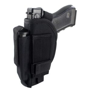 Depring Tactical Belt Holster with Mag Pouch Universal Outside The Waistband Holster Black