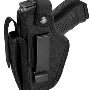 LandFoxtac Gun Holster for Pistols 9mm 380 45ACP, IWB/OWB Concealed Carry Pistol Holsters with Mag Pouch for Men/Women, CCW Right & Left Hand Gun Holder Fits Glock S&W M&P Sig