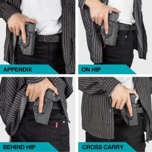 Taurus G2C Holster, OWB Holster Fits Taurus G2C/G3C, Taurus Millennium G2 PT111/PT140, Outside Waistband Carry Holster, Level II Retention Locking System, 360 Degrees Adjustable, Right Hand