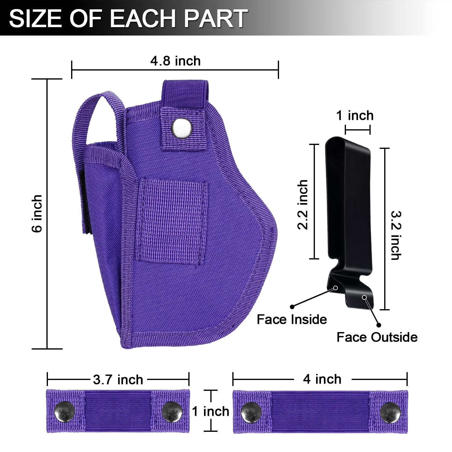 LGTFY Universal Concealed Carry Gun Holsters Right Left Hand with Mag Pouch for Men Women, IWB/OWB 380 9mm Holsters for Pistols, Fits S&W M&P Shield Glock, Similar Handguns (Purple)