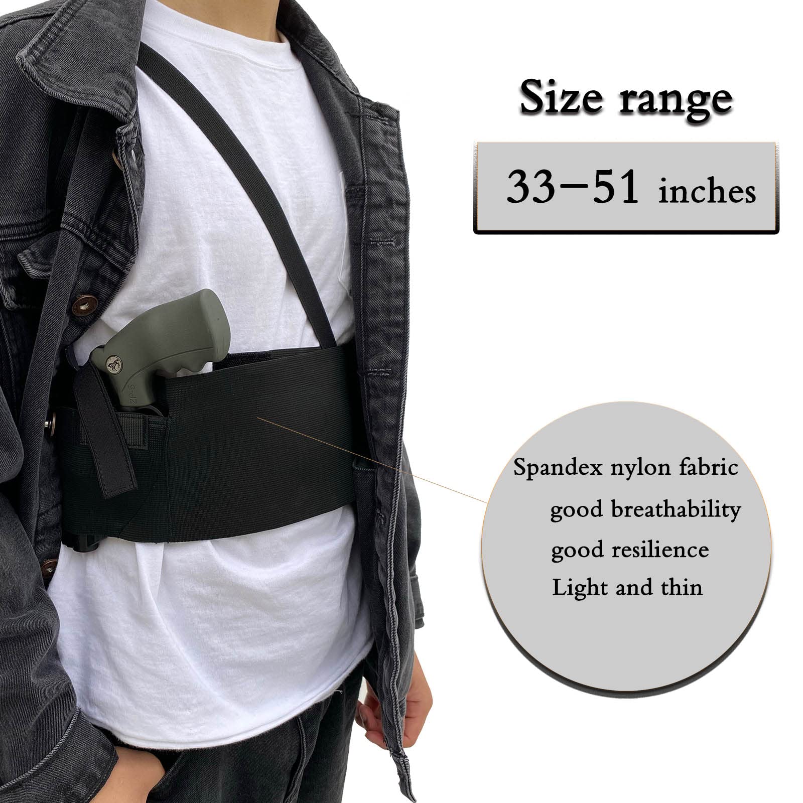 Kcctoo Deep Concealment Shoulder Holster Elastic Tactical Underarm Gun Holster for Men Women