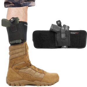 ultimate ankle holster for concealed carry by comforttac | fits glock 42, 43, 36, 26, smith and wesson bodyguard .380, 38, ruger lcp, lc9, sig sauer, and similar guns (17" band fits up to 15" leg)