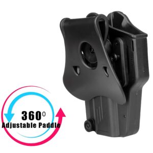 Multi-Fit Gun Holster Fits 80+ Pistols, OWB Tactical Holster for Glock/Sig Sauer/CZ/Ruger/Springfield/Beretta/S&W M&P/1911/Taurus/HK/CZ/Walther, 360° Adjustable Open Carry Holster - Right Handed