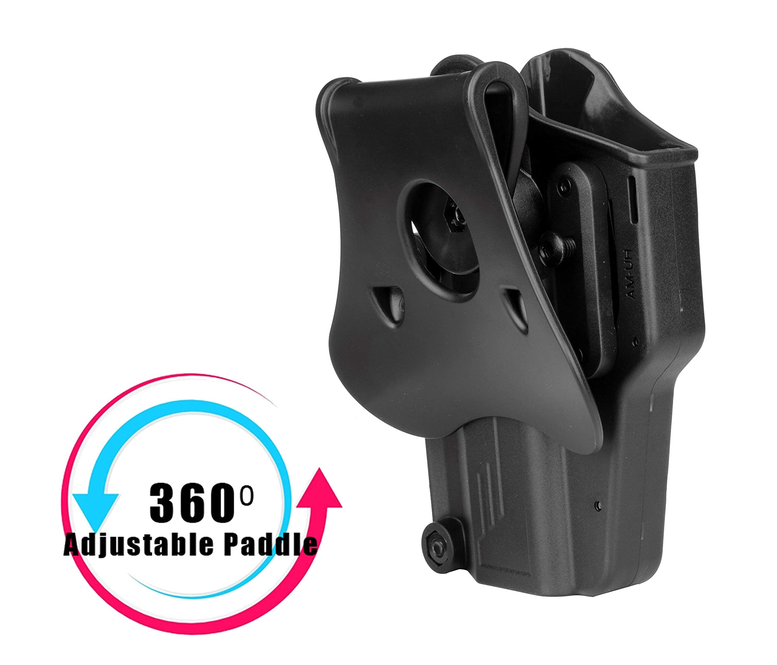 Multi-Fit Gun Holster Fits 80+ Pistols, OWB Tactical Holster for Glock/Sig Sauer/CZ/Ruger/Springfield/Beretta/S&W M&P/1911/Taurus/HK/CZ/Walther, 360° Adjustable Open Carry Holster - Right Handed