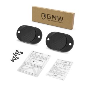 GMW Gun Magnet [2-Pack] | 30 lbs. Rating Magnetic Gun Mount | HQ Rubber Coated Gun Magnet Buckler Series for Car, Truck, Desks, Safes, and Walls | Concealed Gun Holder for Handgun (Black)