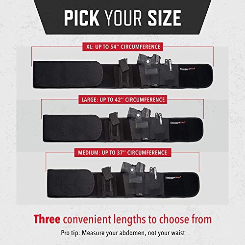 Belly Band Gun Holsters by ComfortTac, Belly Band Pistol Holster for Men & Women by, Belt Fits Smith and Wesson, Ruger, Shield, Glock - Firearm Accessories for Most Pistols and Revolvers