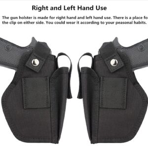 Vacod Universal Gun Holster with Mag Pouch for Concealed Carry Inside or Outside The Waistband Pistols Holsters for Right and Left Hand Draw Holster for Men/Women Black