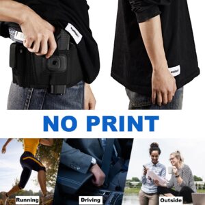 Belly Band Gun Holster for Concealed Carry - Waist Pistol Holsters for Women and Men - Fits Glock, Ruger LCP, Taurus G2C, S&W M&P 40 Shield Bodyguard, Sig Sauer, Kahr, Beretta, 1911, etc