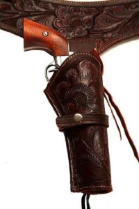 44/45 caliber brown leather gun holster size 40