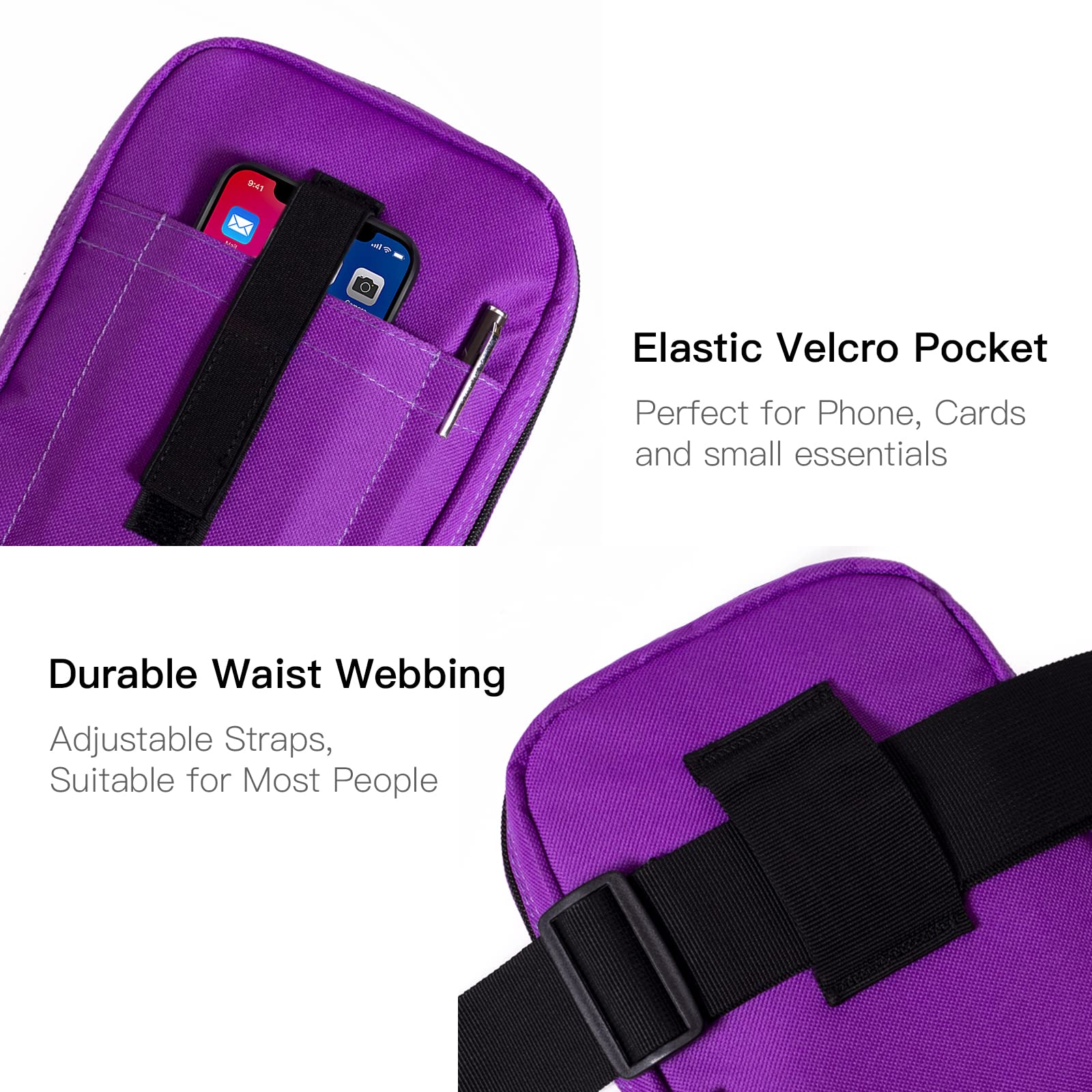 POYOLEE Concealed Carry Gun Holster Pouch for Women Fanny Pack Pistol Case Small Shooting Bag for Mid and Compact Handguns (Single Purple)