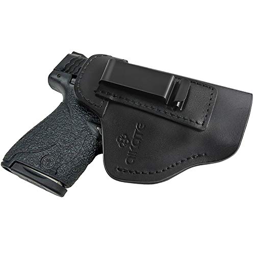 IWB Leather Holster for Concealed Carry, Inside Waistband Holsters Suitable for S&W M&P Shield, Glock 17 19 22 23 32 33 36 43, Springfield XD-S, Beretta 92FS, Sig P228 P239 Similar Handguns