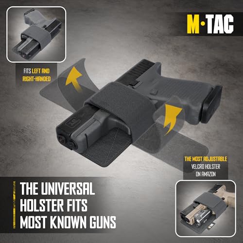 M-Tac Gun Holster for Concealed Carry - CCW Concealed Carry Holster for Men and Women - Cordura Pistol Holster for Fanny, Backpack, Vest (Black)