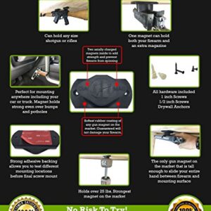 Tacticon Gun Magnet | Magnetic Car Holster | Handgun & Pistols Mounts | Steering Wheel Holder for Car | Vehicle Guns & Pistol Mount Holster | Fast Installation | Holds over 25 Lbs.