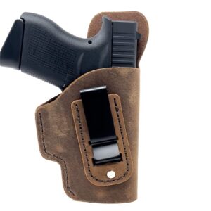 Inside The Waistband Leather Holster - Made in USA Designed for Comfort - Water Buffalo Leather- Great for Concealed Carry (Springfield Armory Hellcat)