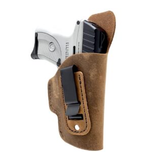 Inside The Waistband Leather Holster - Made in USA Designed for Comfort - Water Buffalo Leather- Great for Concealed Carry (Springfield Armory Hellcat)