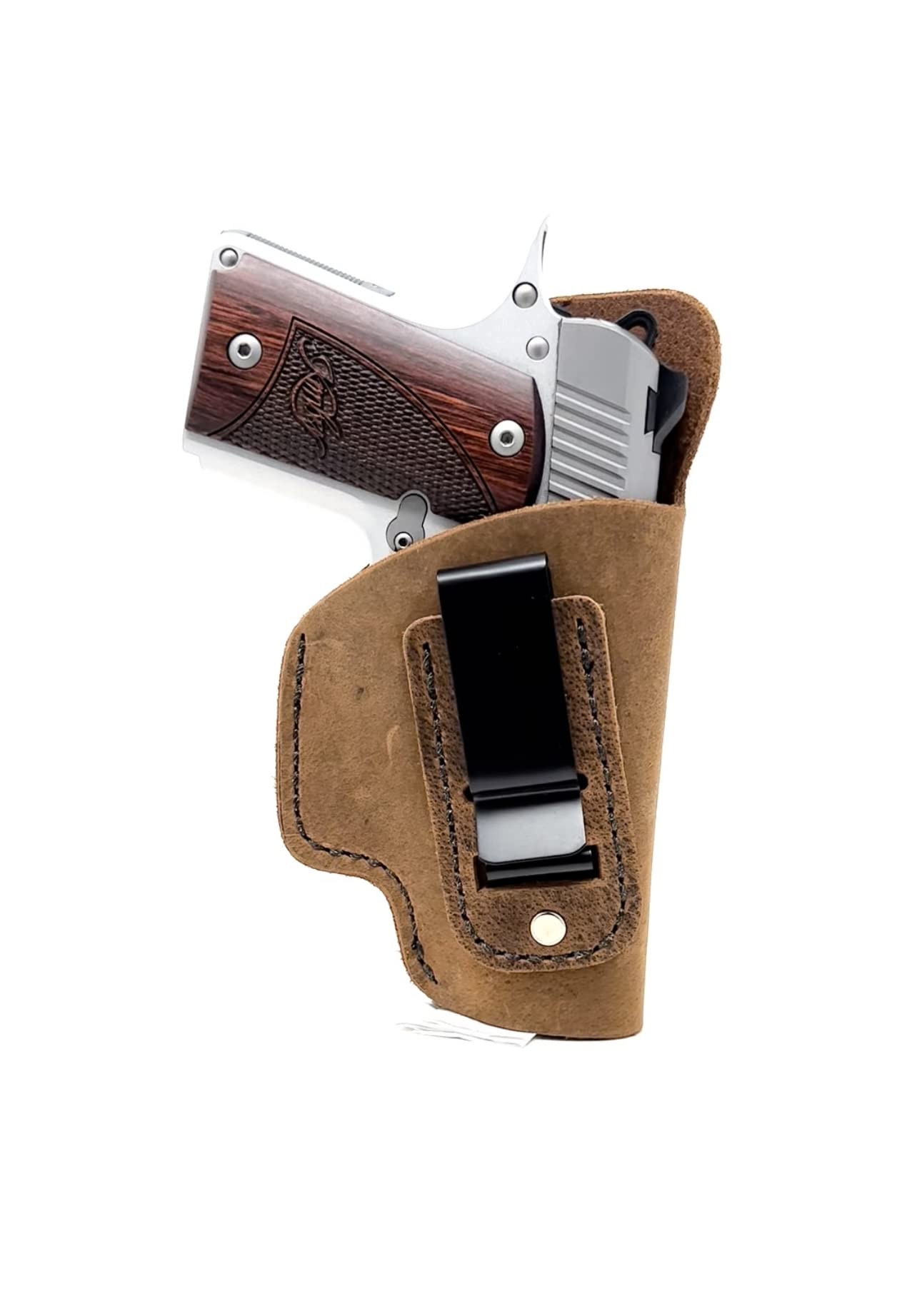 Inside The Waistband Leather Holster - Made in USA Designed for Comfort - Water Buffalo Leather- Great for Concealed Carry (Springfield Armory Hellcat)