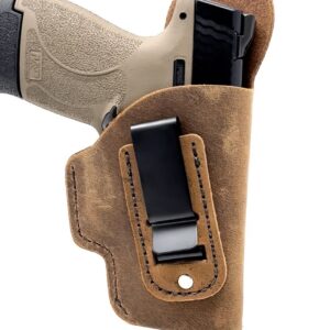 Inside The Waistband Leather Holster - Made in USA Designed for Comfort - Water Buffalo Leather- Great for Concealed Carry (Springfield Armory Hellcat)