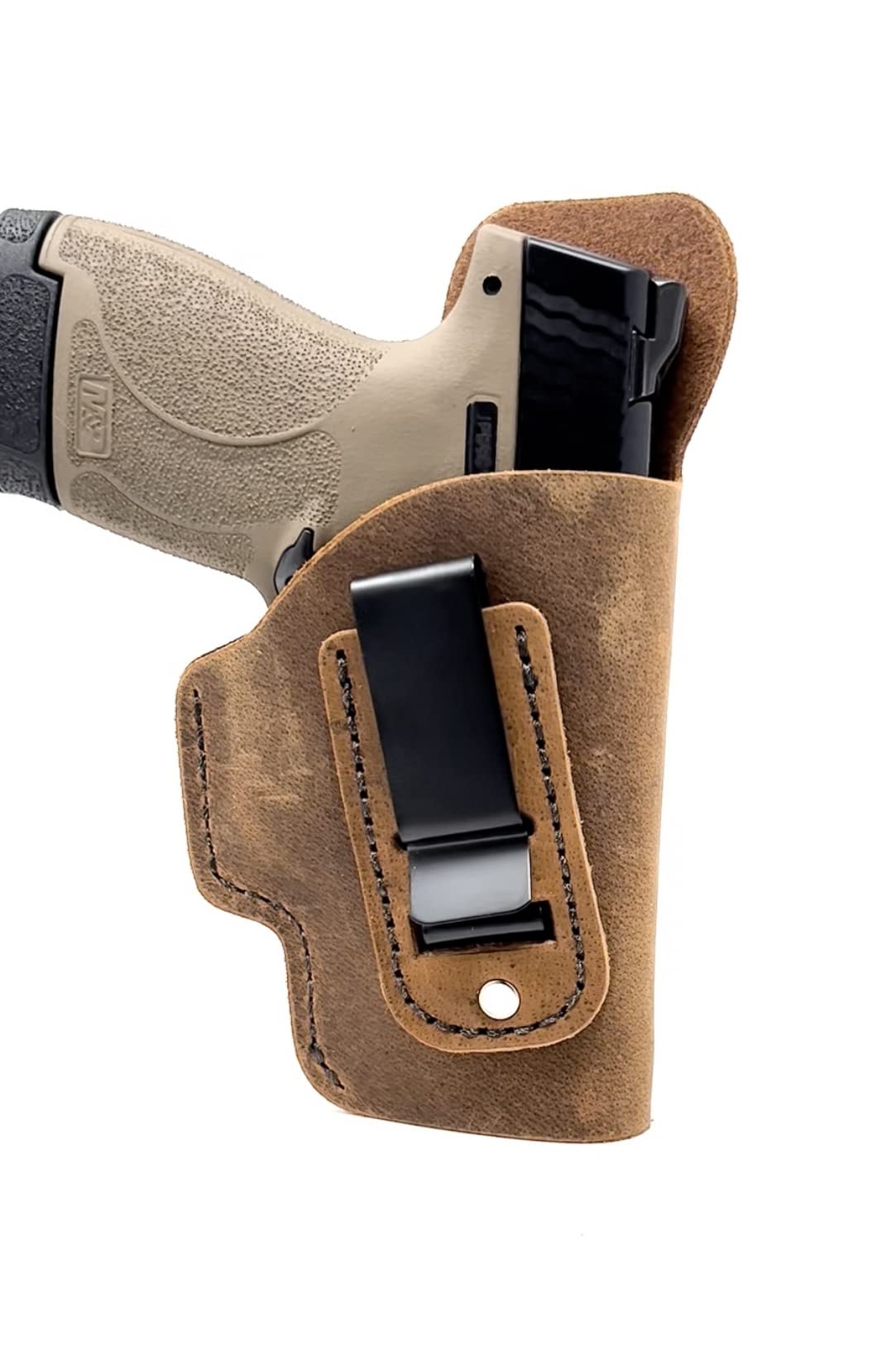 Inside The Waistband Leather Holster - Made in USA Designed for Comfort - Water Buffalo Leather- Great for Concealed Carry (Springfield Armory Hellcat)