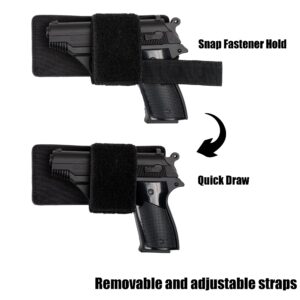 Pistol Holster for Concealed Carry, CCW Universal Holster for Gun Storage, Hook&Loop Handgun Holster for Men and Women, Ambidextrous