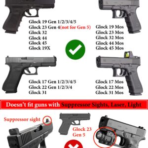 G19 Level 3 Retention Duty Holster for Gen 1 2 3 4 5 Glock 19/17/19X, Glock 23/32, Glock 45/44, Law Enforcement, Adjustable /Cant Polymer Duty Belt Gun Holster - Right Handed
