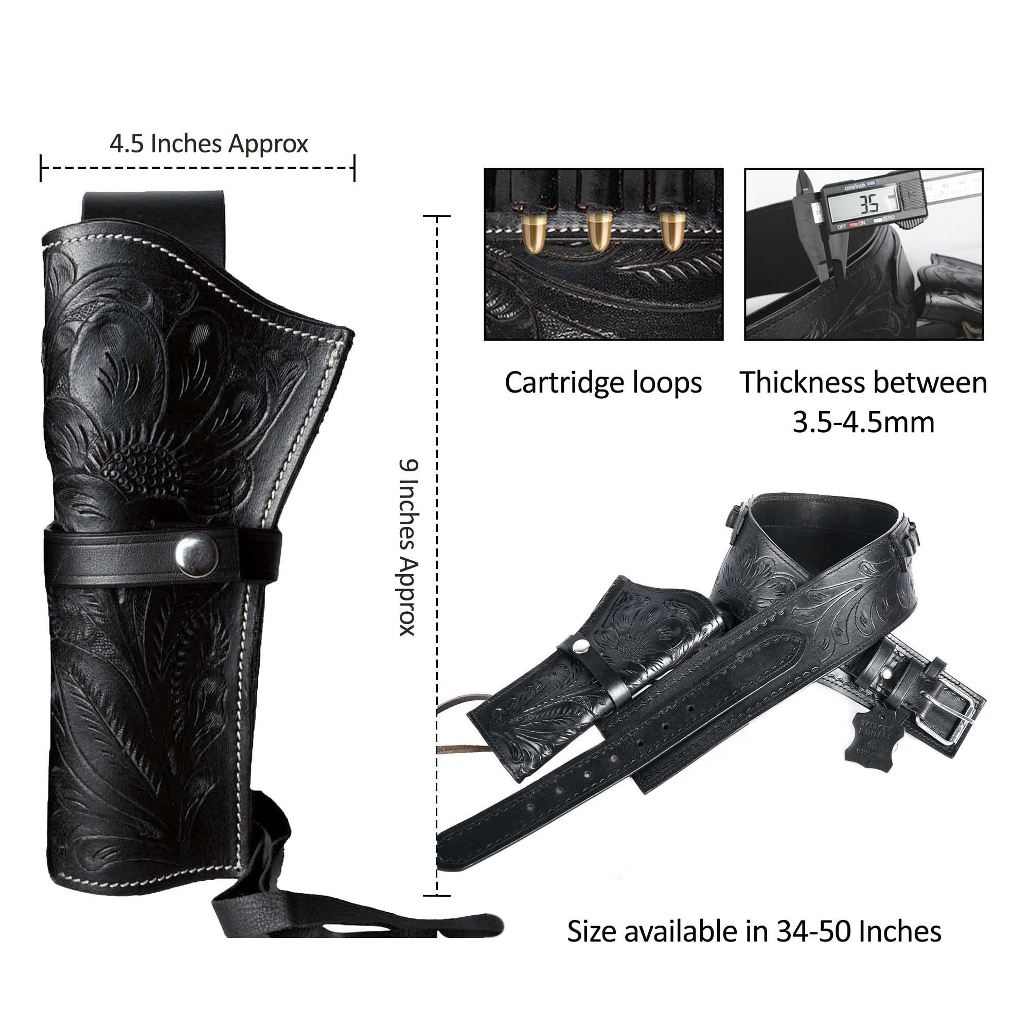 Hulara Full Grain Buff Leather 22 Caliber Plain Western Holster Heritage Rough Rider 22 Holster Western Gun Belt Heritage 22 Holster Cowboy Holster Wrangler Holster 22 Revolver Holster